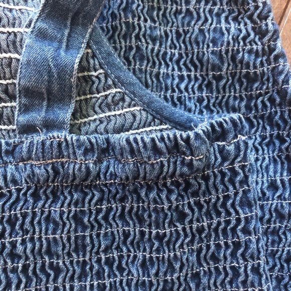 Fits Adult! Vintage Smocked Denim Blouse - Picture 7 of 12